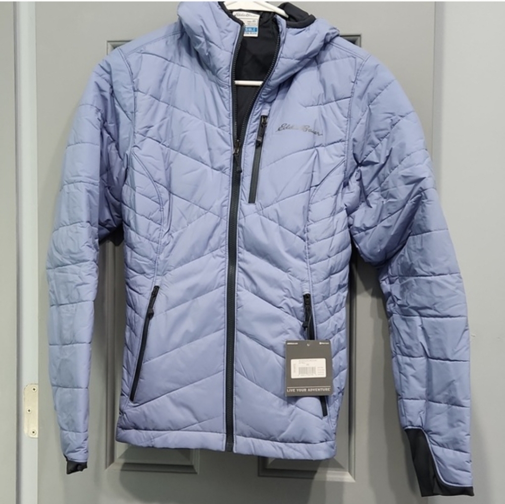 NWT Eddie Bauer Ignitelite Reversible Hooded Jacket Dusty Blue Gray First Ascent